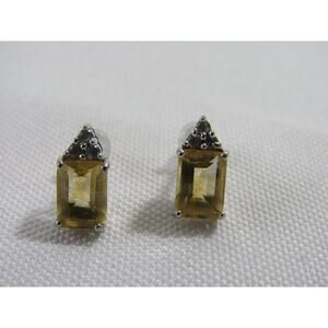Silver 925 Citrine Natural Dainty Dangly Earrings Whimsycal Elegant Quite Luxury